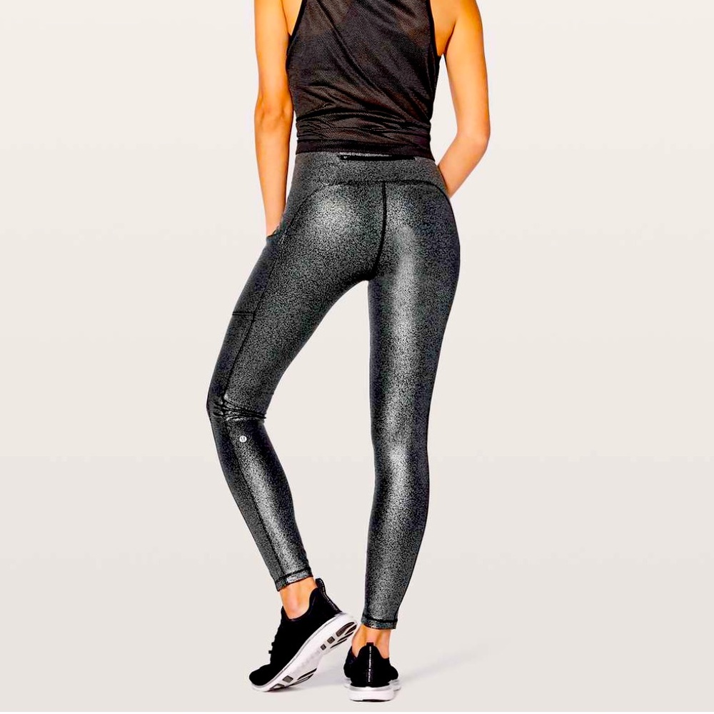 Lululemon speed up tight in Luminosity Foil Print Black/Silver
